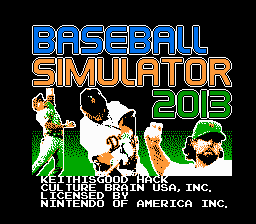 Baseball Simulator 2013 Title Screen